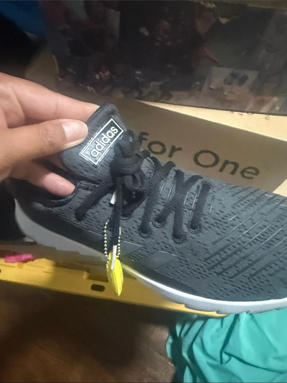adidas Kids Black Knit Lace-Up Sneaker